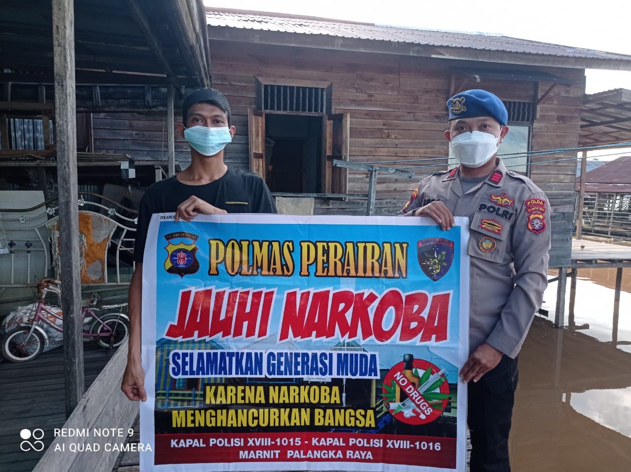 Jangan Sekali Coba - Coba! , Personel Mako perwakilan Palangkaraya Ditpolairud Sosialisasikan Bahaya Narkoba