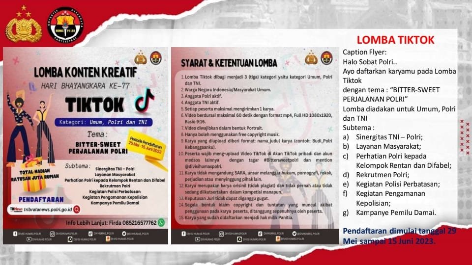 Peringati Hari Bhayangkara ke-77, Polda Kalteng Ajak Masyarakat Ikuti Sejumlah Lomba yang Digelar Polri