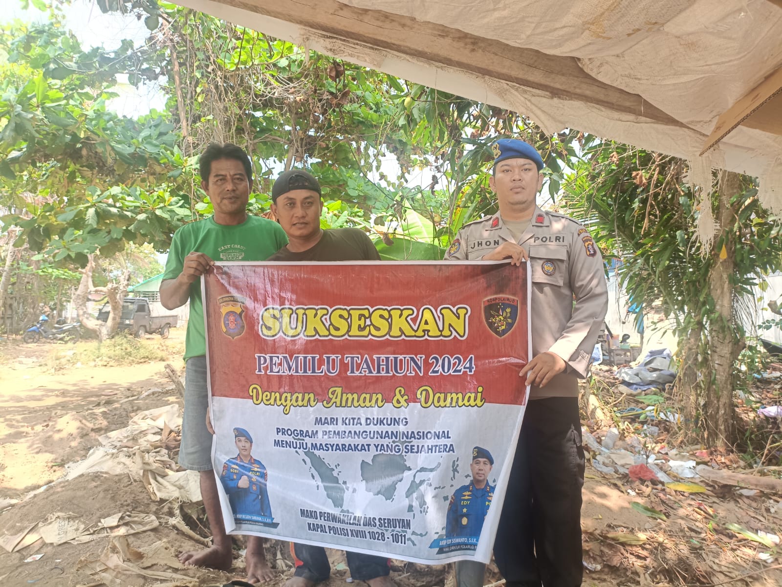 Personel Ditpolairud Ajak Warga Seruyan Jaga Kamtibmas Menjelang Pemilu