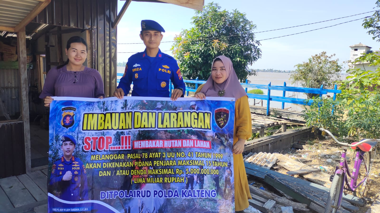 Imbauan Kamtibmas, Ditpolairud Ingatkan Warga Palangkau Lama Agar Tidak Membakar Lahannya