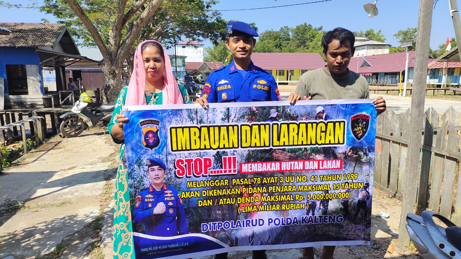 Imbauan Kamtibmas, Ditpolairud Ingatkan Warga Palangkau Lama Agar Tidak Membakar Lahannya