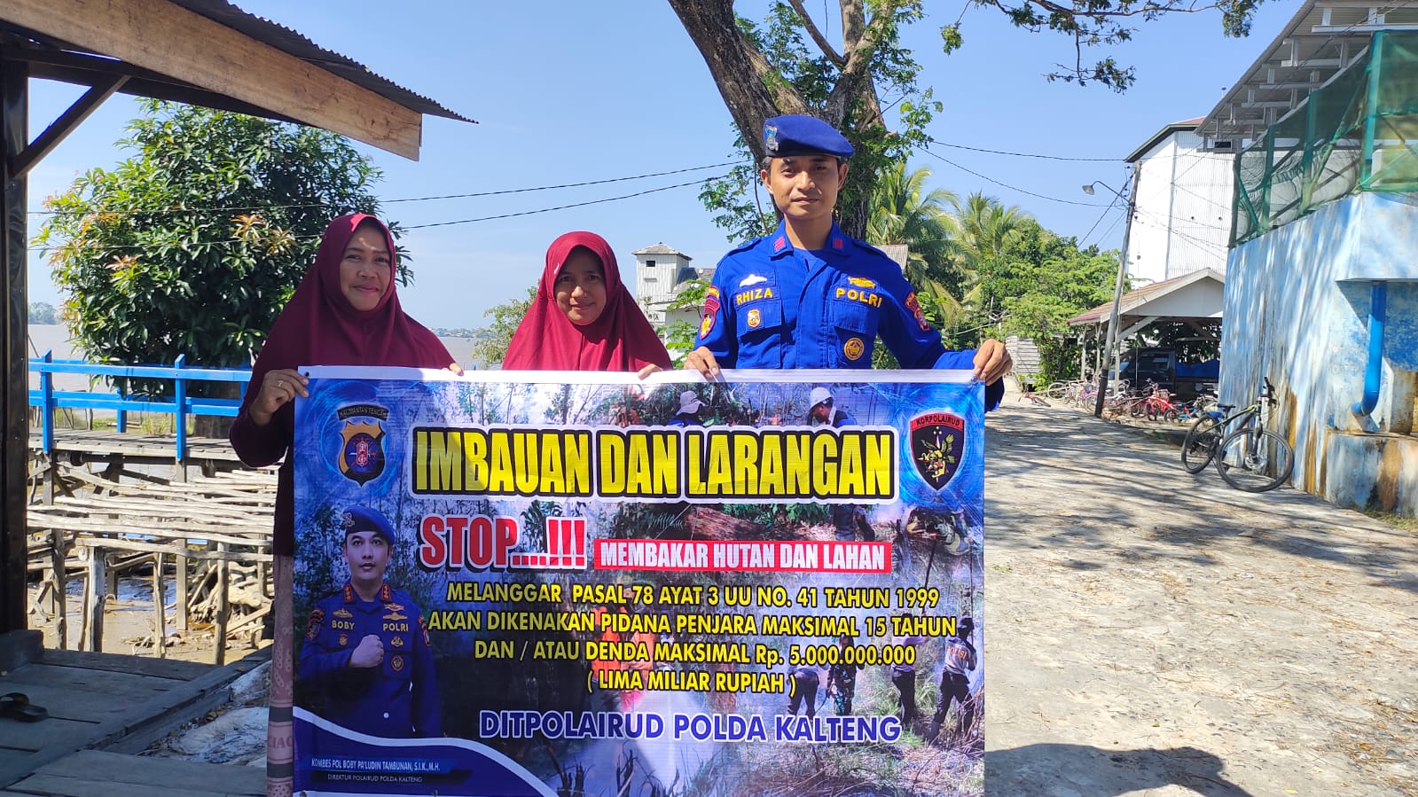 Imbauan Kamtibmas, Ditpolairud Ingatkan Warga Palangkau Lama Agar Tidak Membakar Lahannya