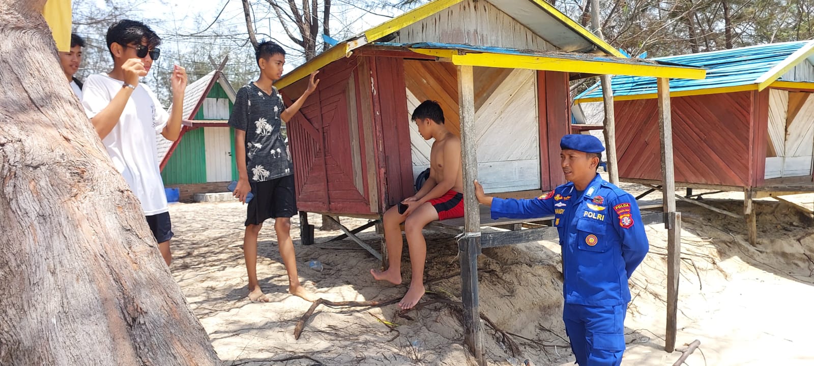 Ciptakan Suasana Liburan Yang Aman Dan Nyaman Di Pantai Ujung Pandaran, Ditpolairud Siagakan Personelnya