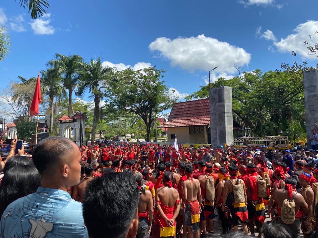 Demo Ormas TBBR Di Kantor Bupati Kotim, Ditpolairud Back up Polres Kotim