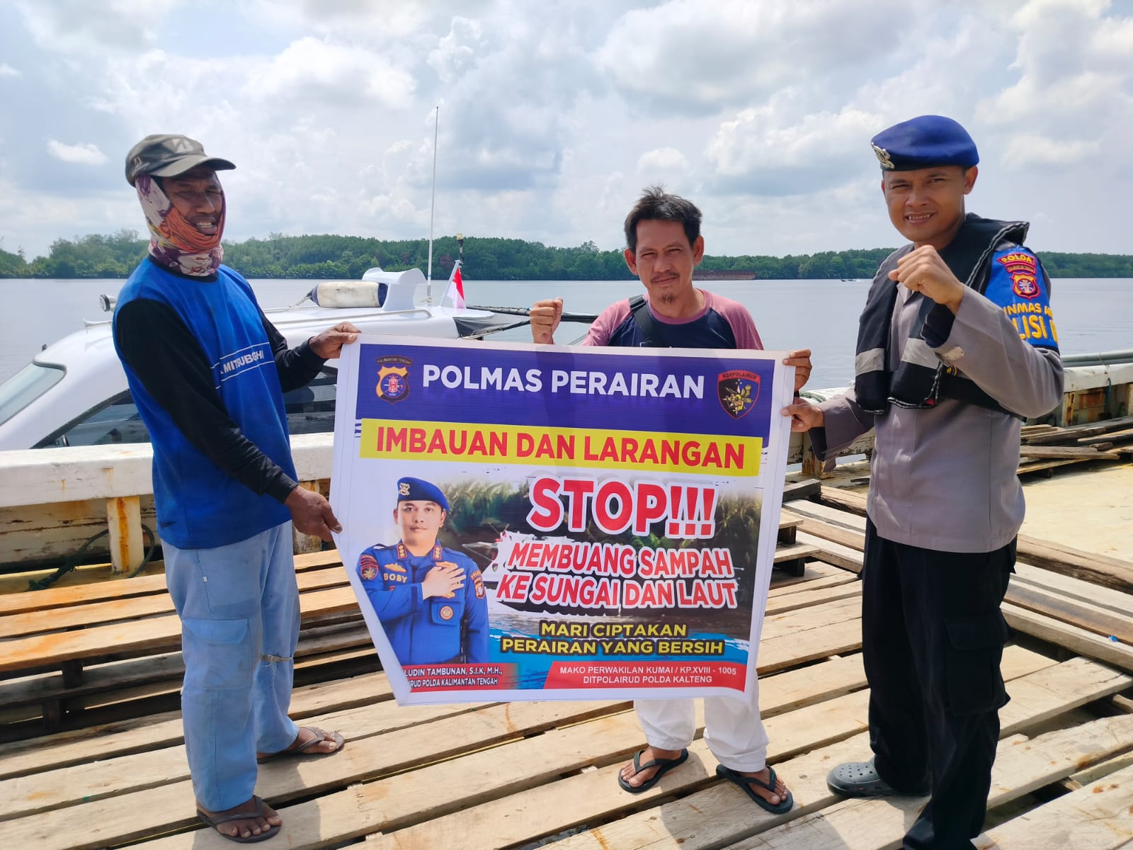 Harkamtibmas Perairan Marnit Das Kumai, Ditpolairud Ajak Pelajar Jaga Kebersihan Lingkungan