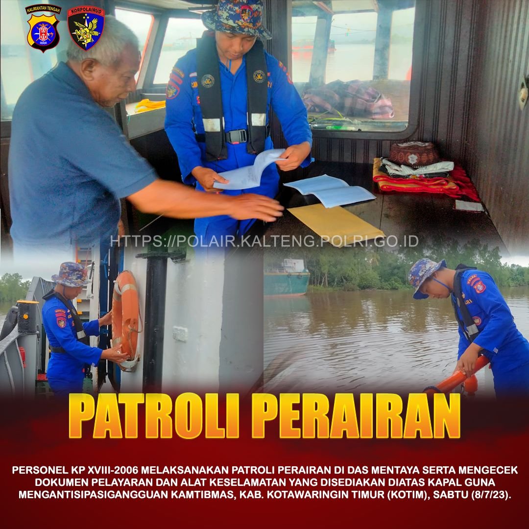 Ditpolairud Berikan Imbauan Keselamatan Bagi Para Pelayar Yang Melintas di Das Mentaya