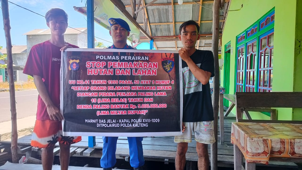 Cegah Kebakaran Hutan dan Lahan di Sukamara, Ditpolairud Gelar Sosialisasi Pencegahan Karhutla