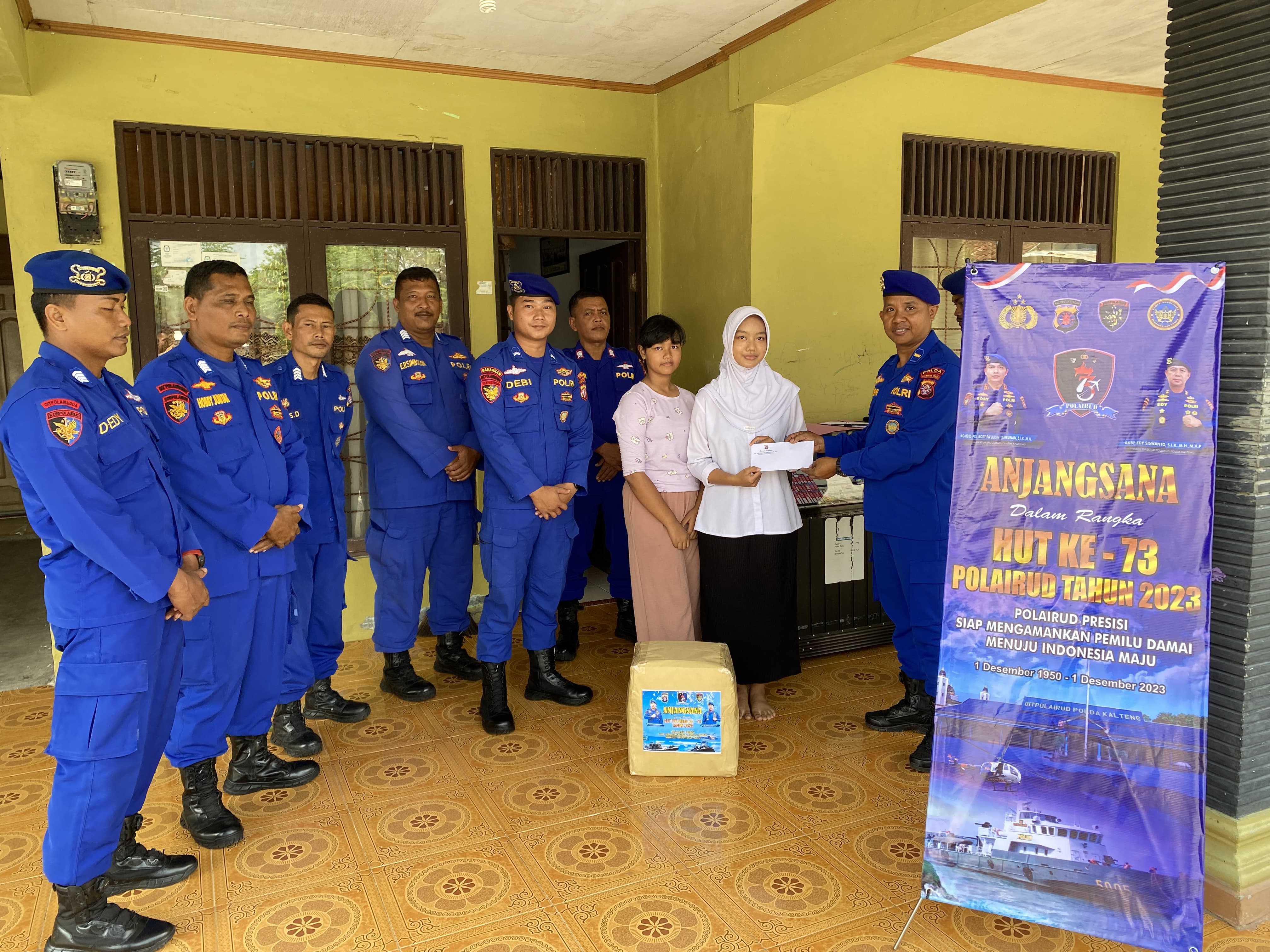 Rangkaian kegiatan menjelang HUT Polairud Polda Kalteng personil melaksanakan anjangsana ke Purnawirawan polri dan Warakawuri