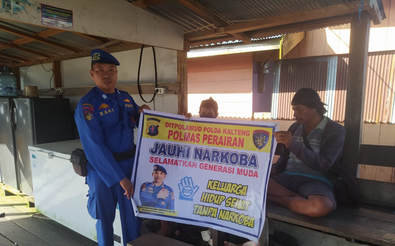 Ciptakan Lingkungan Kondusif, Personel Ditpolairud Mulai Dengan Imbauan Bahaya Narkoba