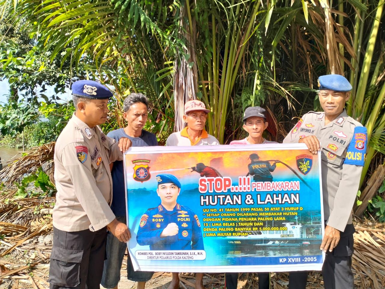 Maraknya Kebakaran Di Kotim, Polisi RW Ditpolairud Gencar Laksanakan Imbauan Kamtibmas