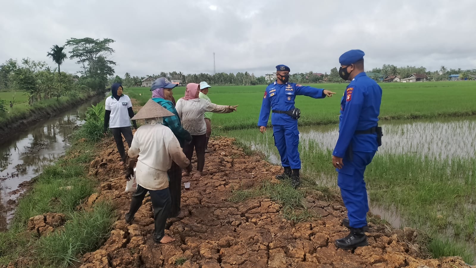 Dukung Program Food Estate, Personel Ditpolairud Laksanakan Polmas Kepada Para Petani Di Desa Belanti Siam