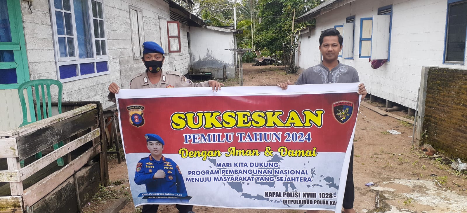 Jelang Pemilu 2024, Personel Ditpolairud Imbau Warga Kuala Pembuang Agar Jaga Kondusifitas