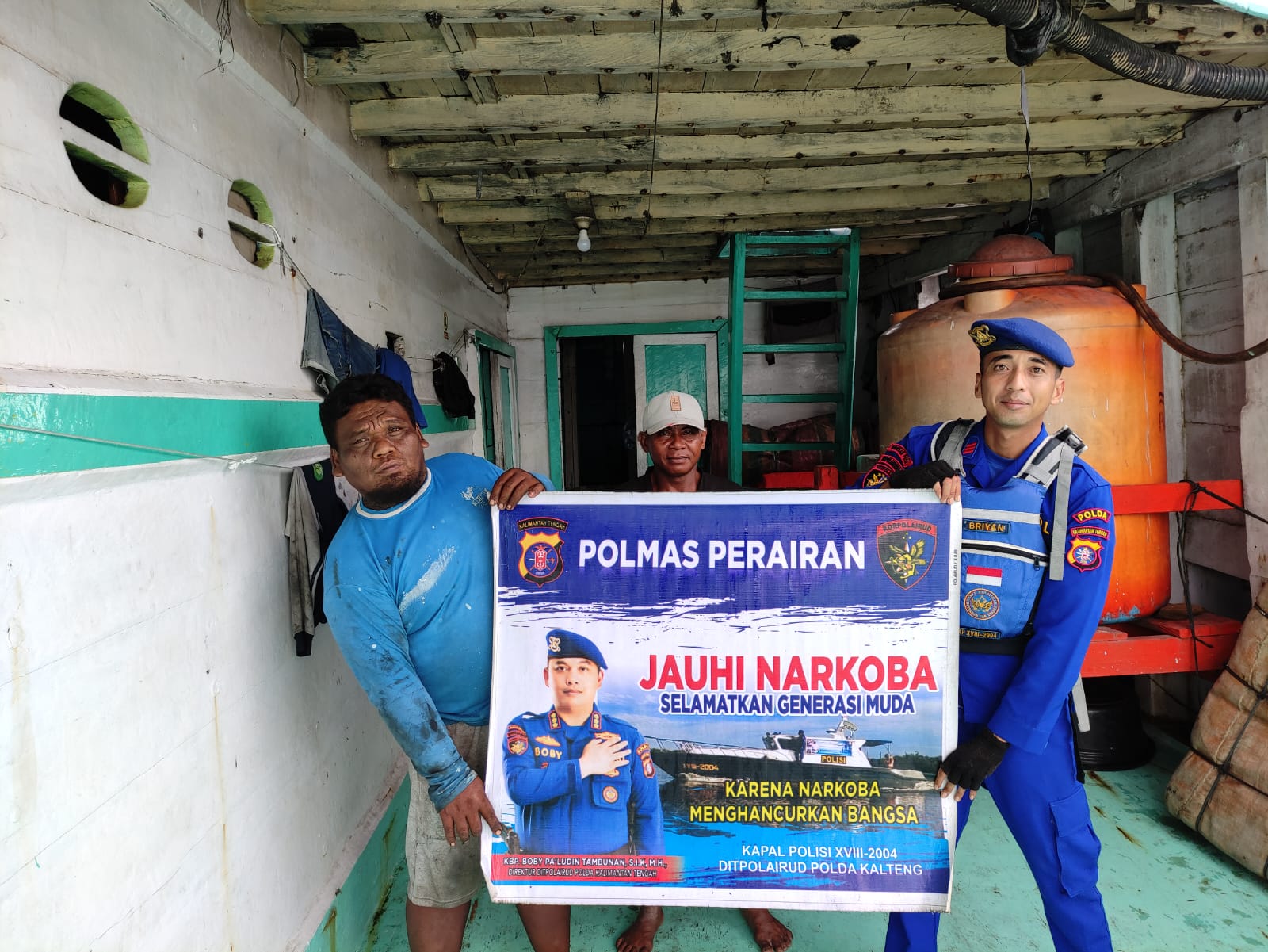 Antisipasi Masuknya Narkoba Melalui Perairan, Ditpolairud Lakukan Pemeriksaan Dan Sosialisasi Bahaya Narkoba