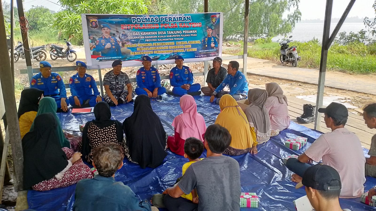 Dekatkan Polri Dengan Masyarakat Pesisir, Ditpolairud Laksanakan Giat Polmas Di Desa Tanjung Perawan