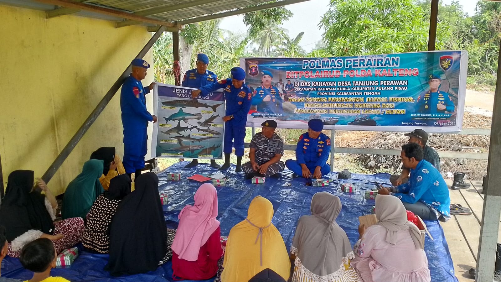 Dekatkan Polri Dengan Masyarakat Pesisir, Ditpolairud Laksanakan Giat Polmas Di Desa Tanjung Perawan