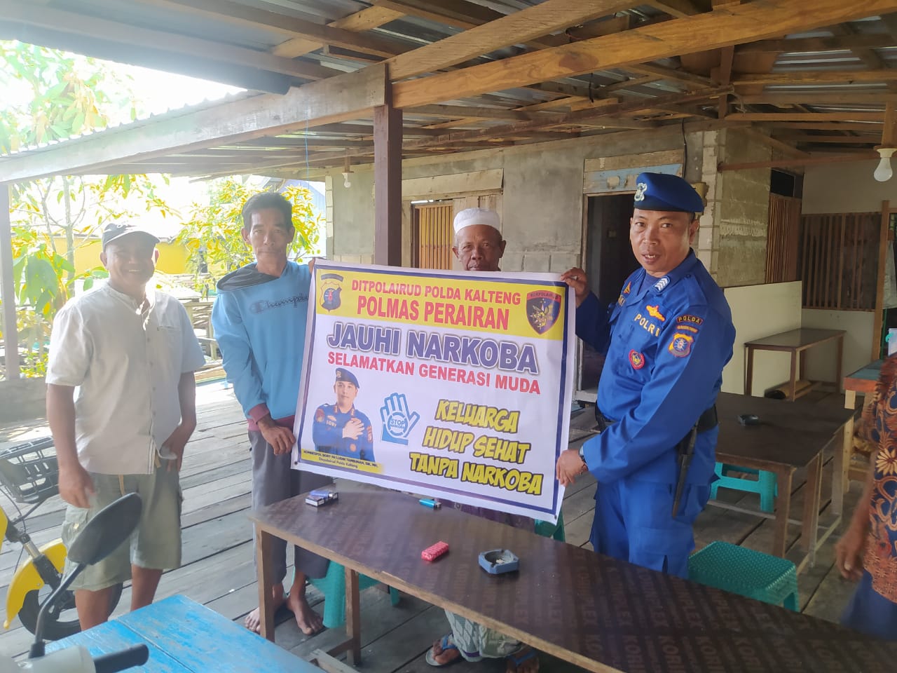 Katakan Tidak Pada Narkoba, Ditpolairud Intens Beri Imbauan Kepada Masyarakat Pesisir