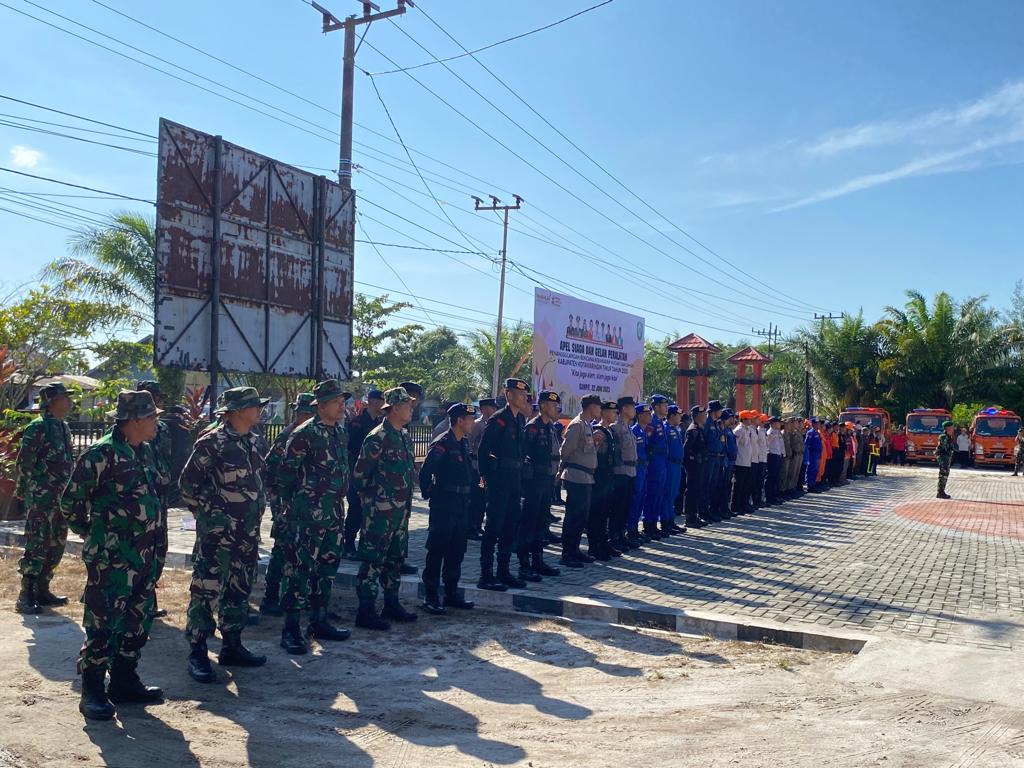 Antisipasi Karhutla, Ditpolairud Ikuti Apel Siaga Dan Gelar Peralatan Di Halaman Kantor BPDB Kotim