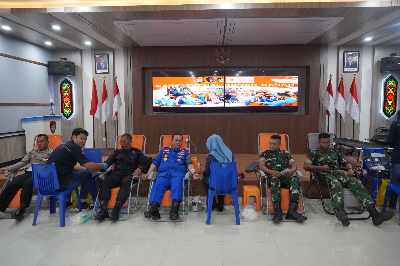 Jelang HUT ke 73 Polairud, Ditpolairud Polda Kalteng Laksanakan Kegiatan Donor Darah