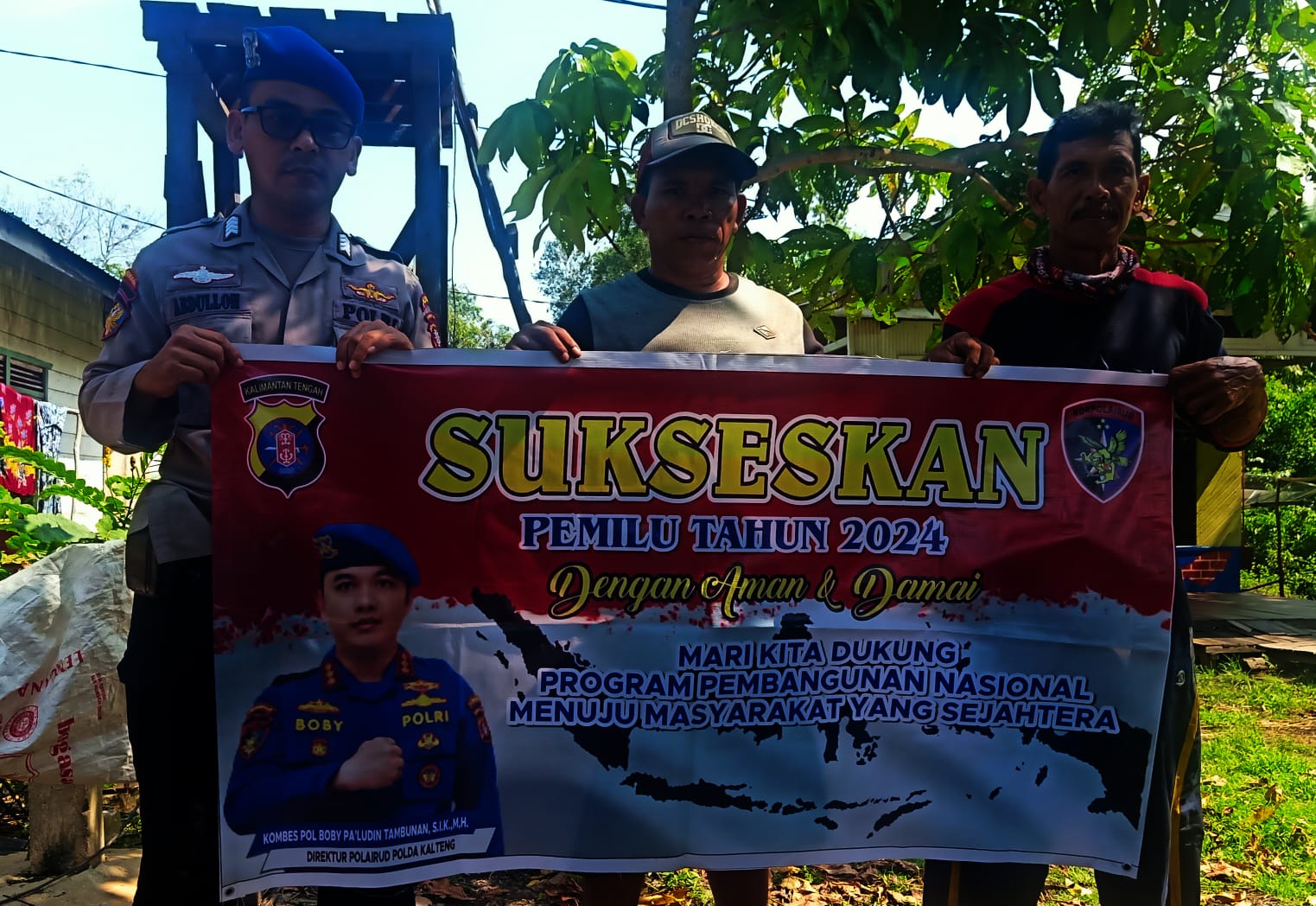 Wujudkan Pemilu Damai, Ditpolairud Sosialisasikan Pemilu Damai di Das Barito