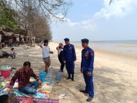Ciptakan Suasana Liburan Yang Aman Dan Nyaman Di Pantai Ujung Pandaran, Ditpolairud Siagakan Personelnya